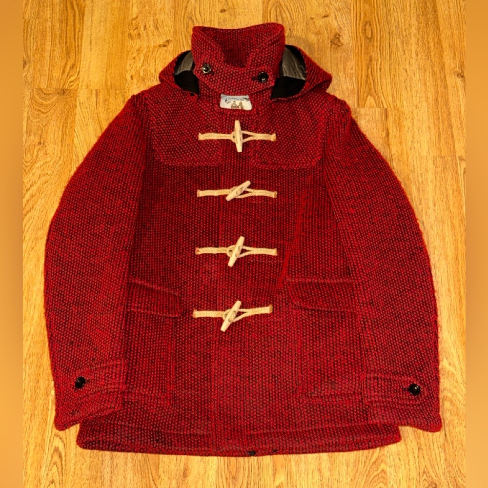 Original Montgomery Wool Duffle Hooded Coat Made In England Size Small